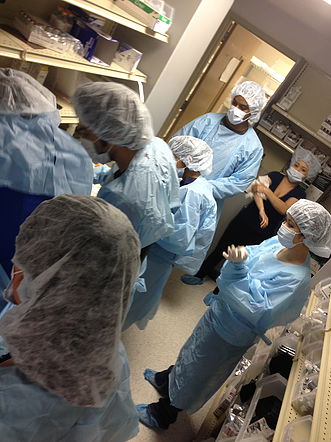 Medical learning in training lab